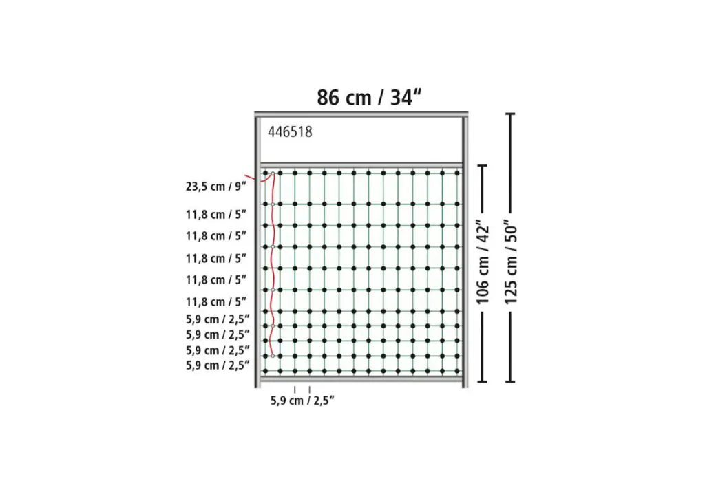 34" Door Kit for Electrified Netting 35-49" Height  dimensions.webp