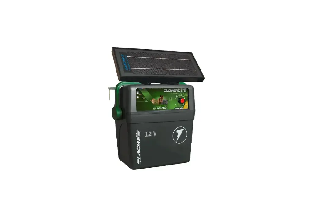 Clovert B10 12V, 1 Joule Fencer With 6W Solar Panel (Less Battery)