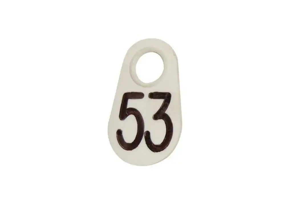 Neck Tag Engraved in Black on White