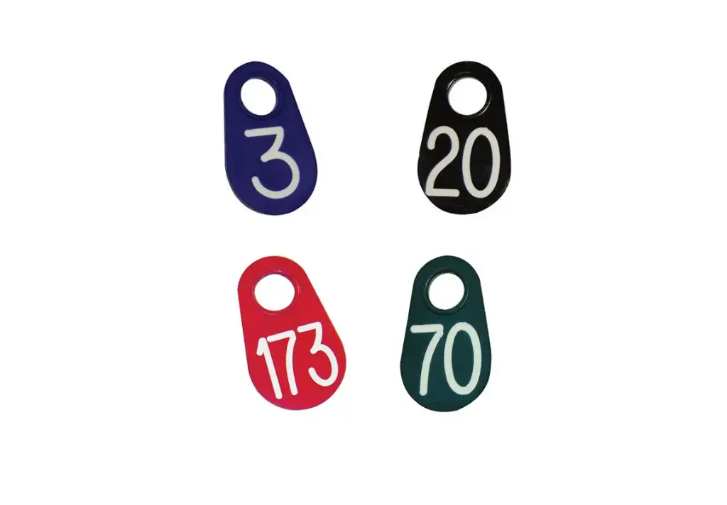 Neck Tag Engraved in White on Blue / Black/ Red/ Green