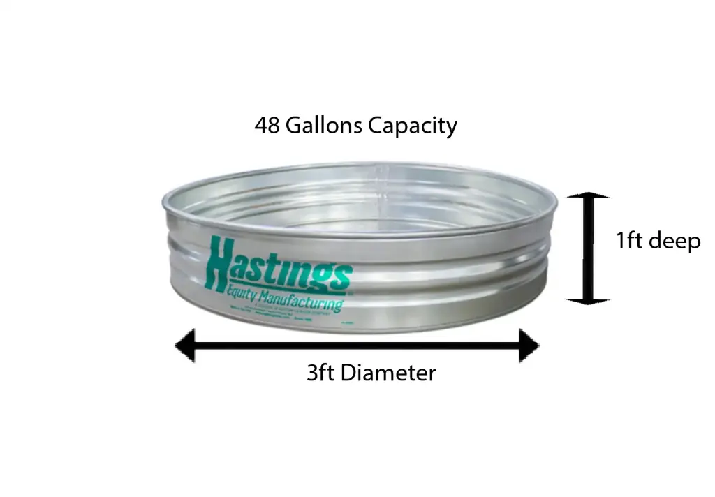 1' Deep Galvanized Round Stock Tanks