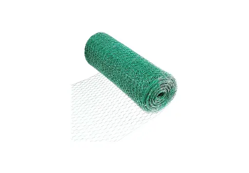 [NV16-G3X150M1H] 16 Gauge Green Vinyl Coated Hex / Poultry Netting Mesh 1.5" (3 ft. x 150 ft.)